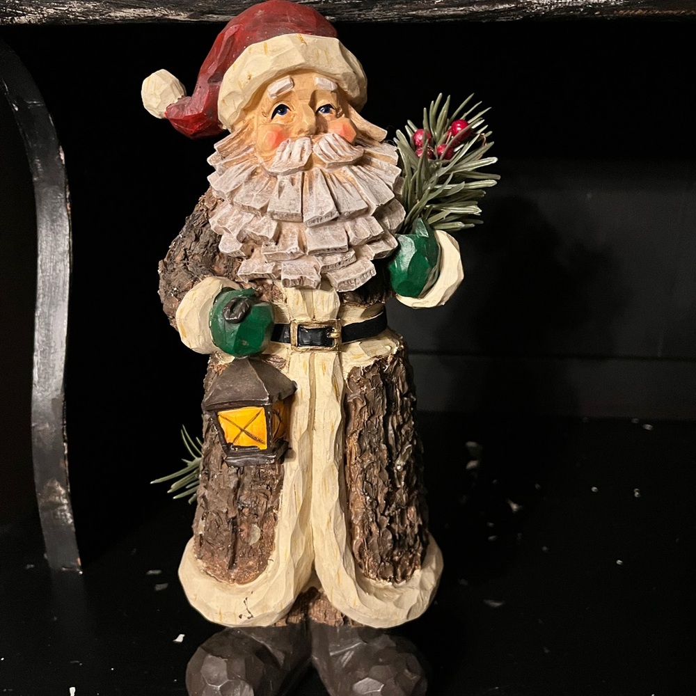 Handcrafted Santa Claus Figurine with Lantern
